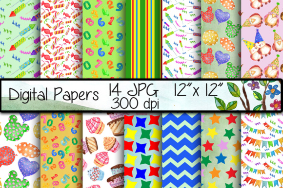 Birthday Digital Paper: Festive Patterns for Brands
