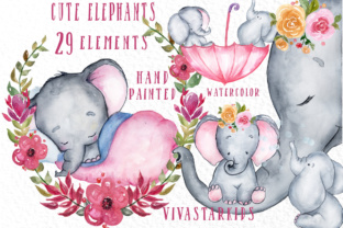 Cute Elephants Clipart for Crafts & Design