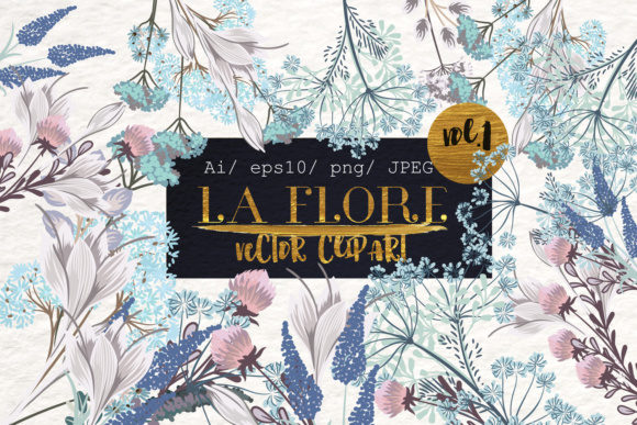 Flora Vector Floral Clipart: Decorative Elements