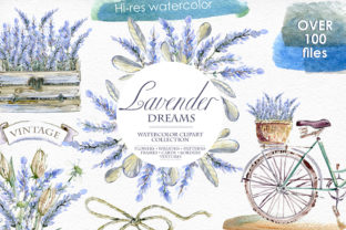 Lavender Watercolor Clipart Set Illustrations