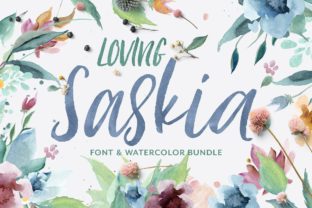 Loving Saskia Font and Watercolor Bundle