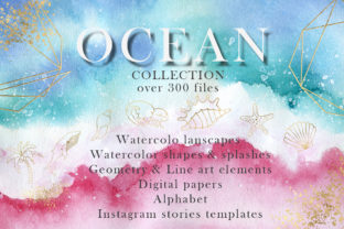 Ocean Watercolor Collection Illustrations