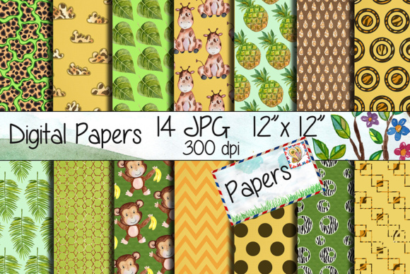 Safari Kraft Digital Paper Pack: Earthy Patterns