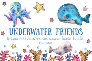 Underwater Friends Watercolor Illustrations