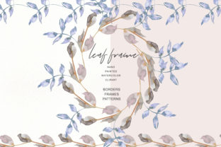 Watercolor Leaf Frames Borders Set & Illustrations