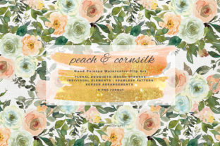 Watercolor Peach and Cornsilk Florals Illustrations