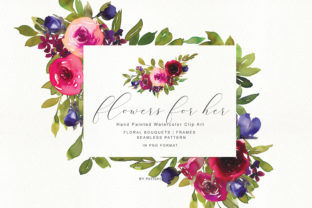 Watercolor Rose Clipart Collection & Illustrations