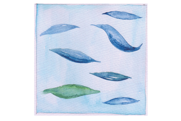 Watercolor Square Nature Abstract by Designs Amp